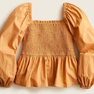 J CREW Mustard long puff sleeve blouse cotton M